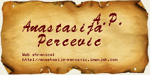 Anastasija Perčević vizit kartica